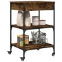 Carrito de cocina madera ingeniería roble ahumado 60x48x89,5 cm by , Kitchen and dining carts - Ref: Foro24-842373, Price: 80...