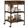 Carrito de cocina madera ingeniería roble ahumado 60x48x89,5 cm de , Carros de cocina y comedor - Ref: Foro24-842373, Precio:...