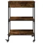 Carrito de cocina madera ingeniería roble ahumado 60x48x89,5 cm by , Kitchen and dining carts - Ref: Foro24-842373, Price: 80...