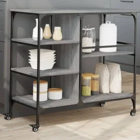 Carrito de cocina madera ingeniería gris Sonoma 100x45x89,5 cm by , Kitchen and dining carts - Ref: Foro24-842384, Price: 106...