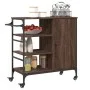 Carrito de cocina de madera marrón roble 87,5x38,5x84,5 cm de , Carros de cocina y comedor - Ref: Foro24-842390, Precio: 100,...