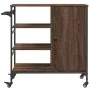 Carrito de cocina de madera marrón roble 87,5x38,5x84,5 cm de , Carros de cocina y comedor - Ref: Foro24-842390, Precio: 100,...