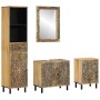 Conjunto de muebles de baño 4 piezas madera maciza de mango de , Muebles de baño - Ref: Foro24-3206315, Precio: 546,12 €, Des...