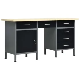Black steel workbench 160x60x85 cm by vidaXL, Work tables - Ref: Foro24-145347, Price: 410,12 €, Discount: %