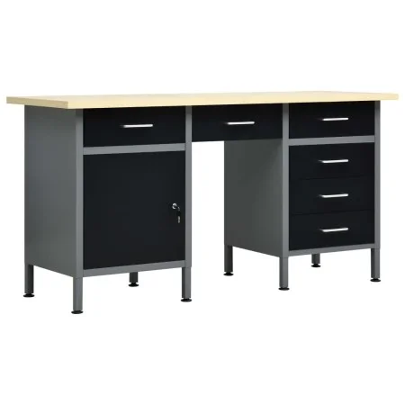 Black steel workbench 160x60x85 cm by vidaXL, Work tables - Ref: Foro24-145347, Price: 410,12 €, Discount: %