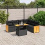 Set de comedor de jardín 7 pzas y cojines ratán sintético negro de , Conjuntos de jardín - Ref: Foro24-3273974, Precio: 477,3...