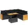Set de comedor de jardín 7 pzas y cojines ratán sintético negro de , Conjuntos de jardín - Ref: Foro24-3273974, Precio: 477,3...