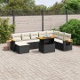 Set de sofás de jardín 8 piezas y cojines ratán sintético negro de , Conjuntos de jardín - Ref: Foro24-3273632, Precio: 486,8...