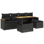 Set de sofás de jardín 6 piezas y cojines ratán sintético negro de , Conjuntos de jardín - Ref: Foro24-3276030, Precio: 397,7...