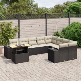 Set de sofás de jardín 10 pzas cojines ratán sintético negro de , Conjuntos de jardín - Ref: Foro24-3272799, Precio: 642,18 €...