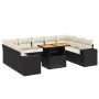 Set de sofás de jardín 10 pzas cojines ratán sintético negro de , Conjuntos de jardín - Ref: Foro24-3272778, Precio: 599,30 €...