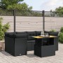 Set de comedor de jardín 7 pzas y cojines ratán sintético negro de , Conjuntos de jardín - Ref: Foro24-3270684, Precio: 480,2...