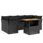 Set de comedor de jardín 7 pzas y cojines ratán sintético negro de , Conjuntos de jardín - Ref: Foro24-3270684, Precio: 480,2...