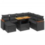 Set de sofás de jardín 8 piezas y cojines ratán sintético negro de , Conjuntos de jardín - Ref: Foro24-3276051, Precio: 534,8...
