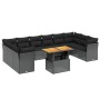Set de sofás de jardín 11 pzas y cojines ratán sintético negro de , Conjuntos de jardín - Ref: Foro24-3271020, Precio: 726,28...