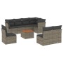 Set de muebles de jardín 9 pzas y cojines ratán sintético gris de , Conjuntos de jardín - Ref: Foro24-3256018, Precio: 513,26...