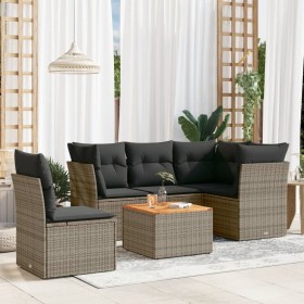 Set de muebles de jardín 6 pzas y cojines ratán sintético gris de , Conjuntos de jardín - Ref: Foro24-3255976, Precio: 359,58...