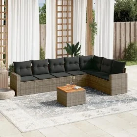 Set de sofás de jardín 8 pzas y cojines ratán sintético gris de , Conjuntos de jardín - Ref: Foro24-3256487, Precio: 485,82 €...