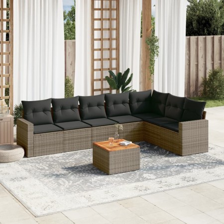 Set de sofás de jardín 8 pzas y cojines ratán sintético gris de , Conjuntos de jardín - Ref: Foro24-3256487, Precio: 500,46 €...