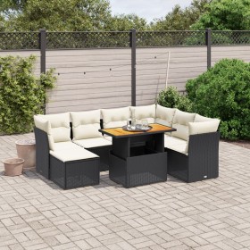 Set de sofás de jardín 8 piezas y cojines ratán sintético negro de , Conjuntos de jardín - Ref: Foro24-3275492, Precio: 472,7...