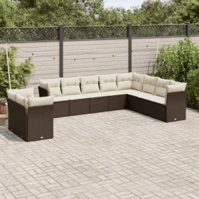 Set de sofás de jardín 10 pzas y cojines ratán sintético marrón de , Conjuntos de jardín - Ref: Foro24-3249702, Precio: 668,4...