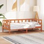 Sofá cama de madera maciza de pino marrón cera 80x200 cm de , Camas y somieres - Ref: Foro24-844409, Precio: 94,15 €, Descuen...