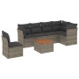 Set de sofás de jardín 7 piezas con cojines ratán PE gris de , Conjuntos de jardín - Ref: Foro24-3255997, Precio: 425,15 €, D...