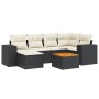 Set de comedor de jardín 7 pzas y cojines ratán sintético negro de , Conjuntos de jardín - Ref: Foro24-3257876, Precio: 422,9...