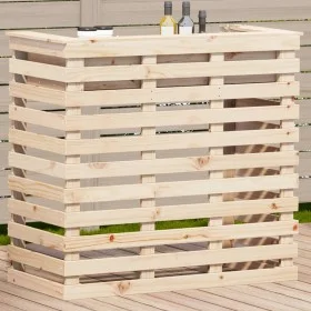 Mesa alta bar de jardín madera maciza de pino 113,5x50x103 cm de , Mesas de jardín - Ref: Foro24-832530, Precio: 143,39 €, De...