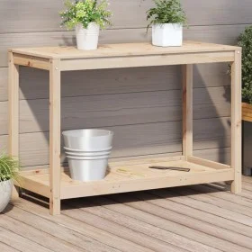Mesa de plantación con estante madera maciza pino 108x50x75 cm de , Soportes para macetas - Ref: Foro24-832402, Precio: 90,11...