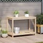 Mesa de plantación con estante madera maciza pino 108x50x75 cm de , Soportes para macetas - Ref: Foro24-832402, Precio: 90,11...