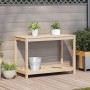 Mesa de plantación con estante madera maciza pino 108x50x75 cm de , Soportes para macetas - Ref: Foro24-832402, Precio: 94,16...