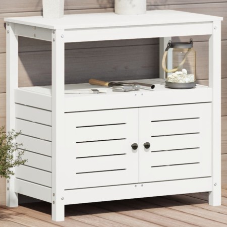 Mesa plantación con estantes madera pino blanco 82,5x45x81 cm de , Soportes para macetas - Ref: Foro24-832428, Precio: 147,04...