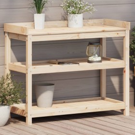 Mesa de plantación con estantes madera pino 108x45x86,5 cm de , Soportes para macetas - Ref: Foro24-832437, Precio: 115,54 €,...