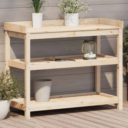 Mesa de plantación con estantes madera pino 108x45x86,5 cm de , Soportes para macetas - Ref: Foro24-832437, Precio: 110,57 €,...