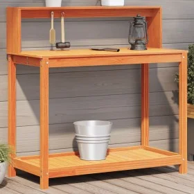 Mesa plantación con estantes madera pino marrón 108x50x109,5 cm de , Soportes para macetas - Ref: Foro24-844634, Precio: 88,8...