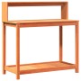 Mesa plantación con estantes madera pino marrón 108x50x109,5 cm de , Soportes para macetas - Ref: Foro24-844634, Precio: 125,...