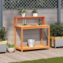 Mesa plantación con estantes madera pino marrón 108x50x109,5 cm de , Soportes para macetas - Ref: Foro24-844634, Precio: 125,...