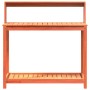 Mesa plantación con estantes madera pino marrón 108x50x109,5 cm de , Soportes para macetas - Ref: Foro24-844634, Precio: 125,...