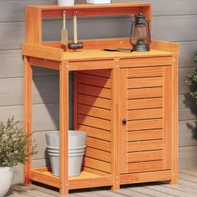 Mesa plantación con estantes madera pino marrón 82,5x50x109,5cm de , Soportes para macetas - Ref: Foro24-844636, Precio: 147,...