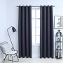 Cortinas opacas con anillas de metal 2 uds antracita 140x175 cm de vidaXL, Cortinas y visillos - Ref: Foro24-134418, Precio: ...