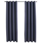 Cortinas opacas con anillas de metal 2 uds antracita 140x175 cm de vidaXL, Cortinas y visillos - Ref: Foro24-134418, Precio: ...