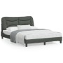 Estructura de cama con luces LED tela gris oscuro 140x190 cm de , Camas y somieres - Ref: Foro24-3213698, Precio: 233,28 €, D...