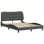 Estructura de cama con luces LED tela gris oscuro 140x190 cm de , Camas y somieres - Ref: Foro24-3213698, Precio: 233,28 €, D...