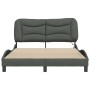Estructura de cama con luces LED tela gris oscuro 140x190 cm de , Camas y somieres - Ref: Foro24-3213698, Precio: 233,28 €, D...