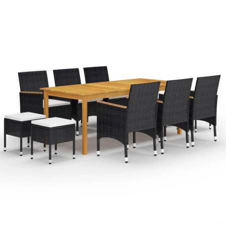 Juego de comedor de jardín de 11 piezas negro de , Conjuntos de jardín - Ref: Foro24-3067875, Precio: 747,32 €, Descuento: %