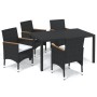 Juego muebles jardín 5 pzas con cojines ratán sintético negro de , Conjuntos de jardín - Ref: Foro24-3095017, Precio: 405,80 ...