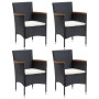 Juego muebles jardín 5 pzas con cojines ratán sintético negro de , Conjuntos de jardín - Ref: Foro24-3095017, Precio: 405,80 ...
