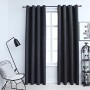 Cortinas opacas y aros de metal 2 pzs gris antracita 140x225 cm de vidaXL, Cortinas y visillos - Ref: Foro24-134459, Precio: ...