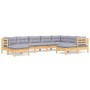 Juego de muebles de jardín 9 pzas y cojines madera maciza pino de , Conjuntos de jardín - Ref: Foro24-3096706, Precio: 703,42...